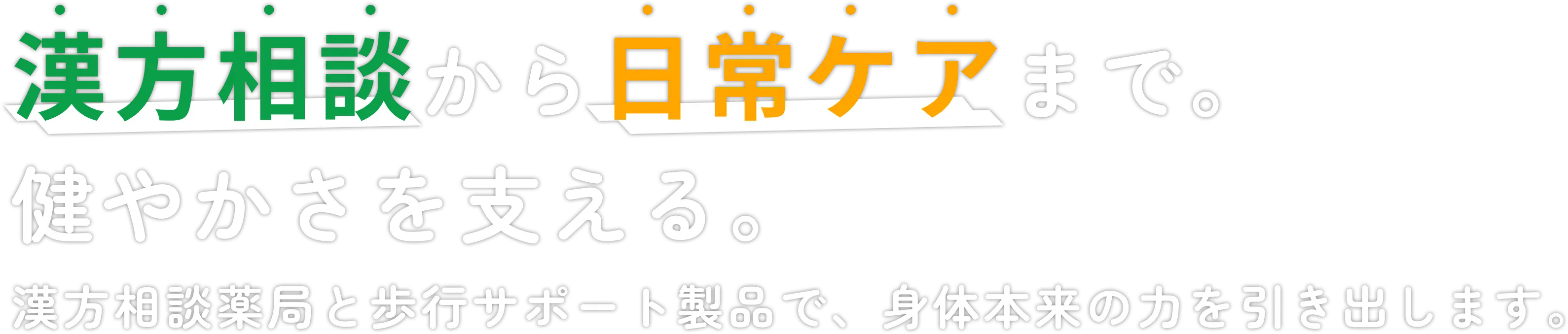 漢方相談から日常ケアまで。健やかさを支える。