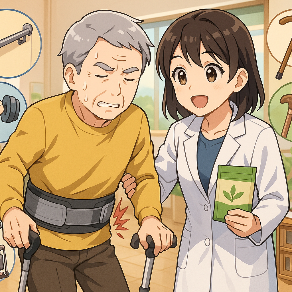 西宮市の皆歩対策:結果ベルトと漢方薬局で歩行困難をやわらげる