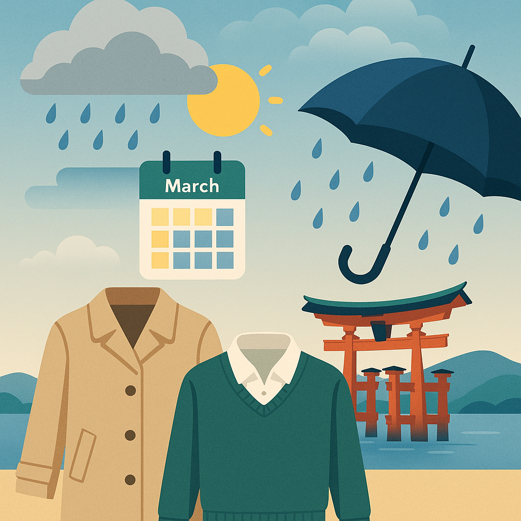 2026年3月の広島天気：日々の傾向・服装・雨雲対策